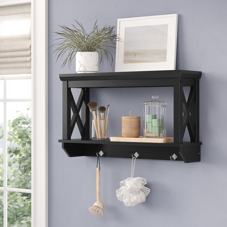 bathroom shelves wood